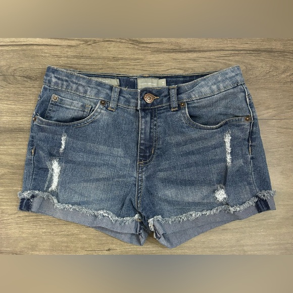 Lucky Brand Other - Lucky Brand Riley Shorts Girls Size 14 Destroyed Cuffed Mid Rise Denim EUC